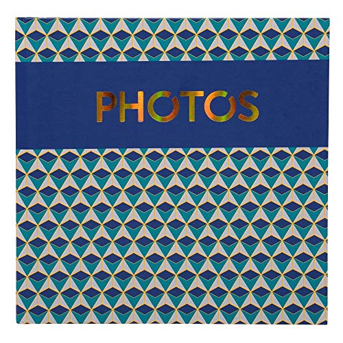 Exacompta 14030E Fotoalbum Copper Time, mit 30 schwarzen Seiten, 25 x 25cm, 1 Stück, blau