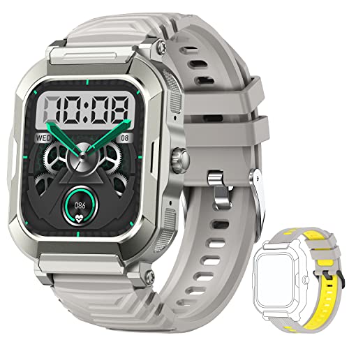 Popglory Smartwatch Herren mit Telefonfunktion,1,91 DIY HD Voll Touchscreen,Fitness Tracker 100+ Sportmodi,Armbanduhr mit SpO2 Schlafmonitor Schrittzähler,Kompatibel mit Android und ios