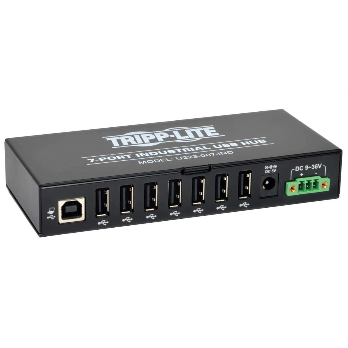 TrippLite by Eaton 7-Port Industrie-USB 2.0 Hub - 15 kV ESD Immunität, Metallgehäuse, Montierbar