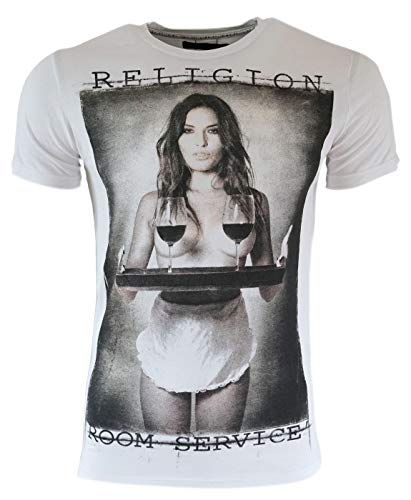 Religion Clothing Herren T-Shirt Room Service (White, L)