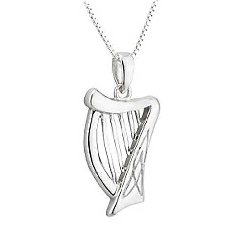 Eburya Irish Harp Kette & Anhänger - Keltische Harfe - Sterling Silber aus Irland