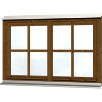 Skan Holz Doppelfenster Rahmenaußenmaß. 132,4 x 82,1 cm Nussbaum