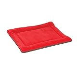 Haodou Hundebett Hundekissen Rot Decke Matte Mimi Softe Warme Flanell Baumwolle Hundedecke Katzendecke Fleecedecke Schlafplatz Hund Katzen Haustier für den Winter (Rot-61 * 48 * 3CM)