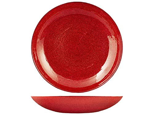 H&H Celebration Cup aus Glas, rot, 40 cm, Weihnachten, Party, glänzend, Chic
