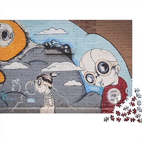 Puzzle Graffiti Art 1000 Teile Puzzles Für Erwachsene Spielzeug,Hiphop Street Puzzle Premium Holzpuzzle Geburtstagsgeschenk,Geschenke Für Frauen,Wandkunst 1000pcs (75x50cm)
