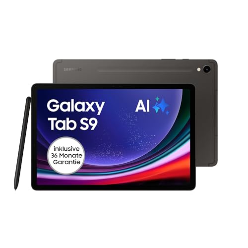Samsung Galaxy Tab S9 Android-Tablet, Wi-Fi, 128 GB / 8 GB RAM, MicroSD-Kartenslot, Inkl. S Pen, Simlockfrei ohne Vertrag, Graphit, Inkl. 36 Monate Herstellergarantie [Exklusiv bei Amazon]