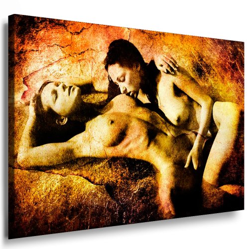 Fotoleinwand24 Bild auf Leinwand - Erotic Art Fingering AA0464 / Bunt / 120x100 cm