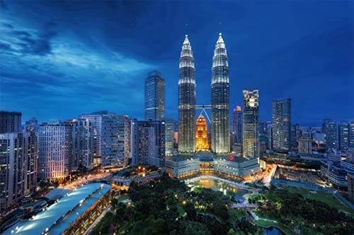 Puzzle 1000 Teile für Erwachsene Mini-Puzzles Kuala Lumpur Petronas Twin Towers Teenager Kinder Familie Herausfordernde Spiele Unterhaltung Spielzeug Geschenke 75 * 50 cm