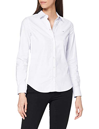 GANT Damen Stretch Oxford-Solid Shirt Bluse, Weiß (White 110), 42