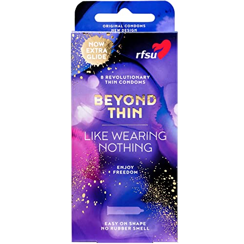 RFSU Beyond Thin (True Feeling), ultradünne Latex-Kondome mit nur 0.04mm Wandstärke, 1 x 8 Stück