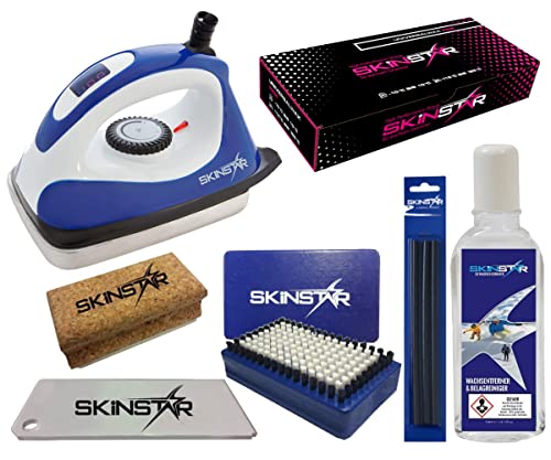 SkinStar Skiwax Set Skiwachs Digital Starter Set mit Belagsausbesserung 7- teilig