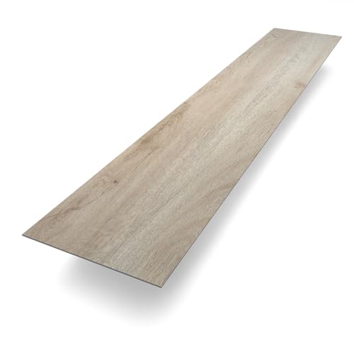 Bodenglück Klebevinyl ''Eiche Ameland'' Braun | Klebe Vinyl natürliche Holzoptik | 1219 x 228 x 2,5 mm | Paketpreis für 3,34m² | sehr Fußwarm, minimale Aufbauhöhe, für Fußbodenheizung, wasserfest
