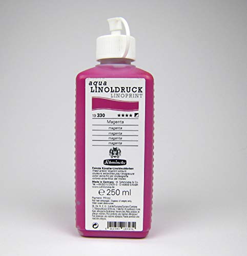 Schmincke – aqua-LINOLDRUCK - feinste Linoldruck-Farben, Magenta - 250 ml