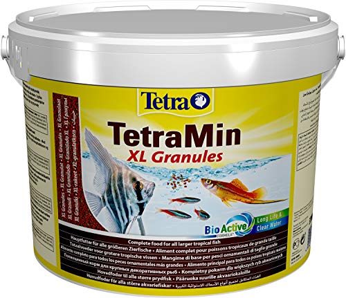 TetraMin XL Granules (Hauptfutter in Granulatform für alle größeren Zierfische wie Salmler und Barben, Plus Präbiotika für verbesserte Futterverwertung), 10 Liter Eimer