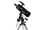 OPTICON Universe Spiegelteleskop Vergrößerung: 200x, Teleskope für Astronomie, Sternenbeobachtung mit Mobile-Stativ und Brennweite 1000mm, Lernmaterial und Zubehör im Set