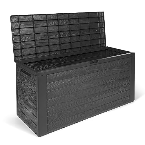 Kreher Kompakte Kissenbox/Aufbewahrungsbox in Anthrazit mit 280 Liter Nutzvolumen. Robust, abwaschbar und einfach im Aufbau!