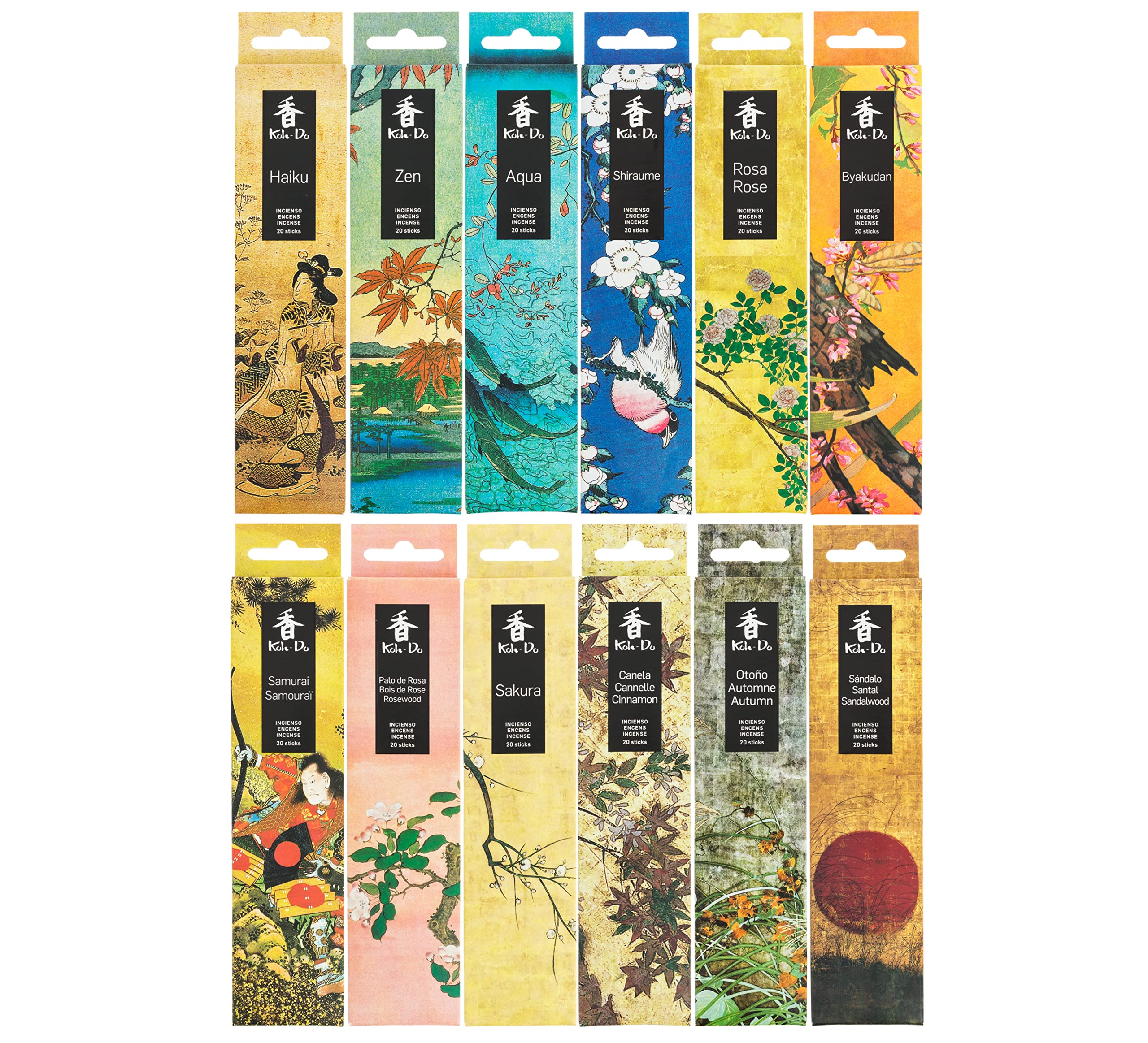 Tierra Zen Koh Do Räucherstäbchen, mehrfarbig, 19,5 x 13,5 x 5,5 cm, 12 Stück, 240 Stück, 12 Stück