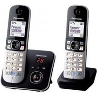 Panasonic KX TG6822 - Schnurlostelefon - Anrufbeantworter mit Rufnummernanzeige - DECT - Schwarz + zusätzliches Handset (KX-TG6822GB)