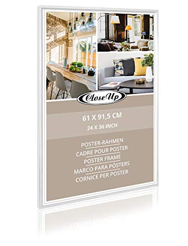 Close Up Posterrahmen, Bilderrahmen, Frame (61x91,5 cm / 24x36) Weiß, White - für großformatige Maxi Poster, Acrylglas bruchsicher - DER Klassiker