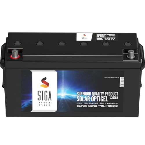 SIGA Gel-Batterie 12V 160Ah Solarbatterie Wohnmobil Batterie Bootsbatterie Versorgerbatterie Gel Akku Blei-Akku