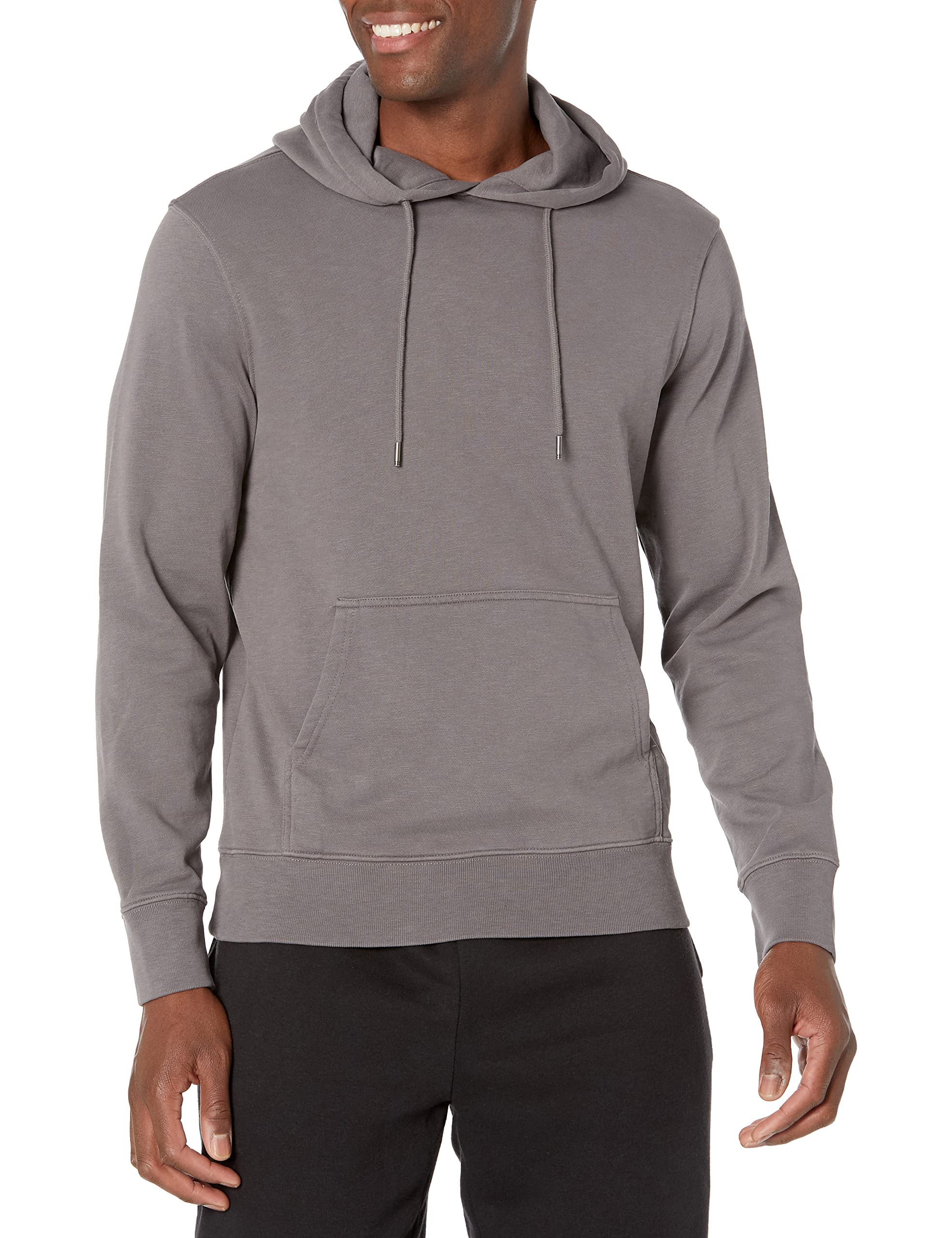 Goodthreads Herren Fleecepullover mit Kapuze, Grau, S