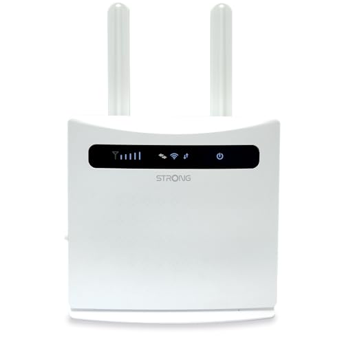 STRONG 4G Router 300V2 | LTE Router | LTE bis zu 150 Mbit/s | WLAN bis zu 300 Mbit/s | 2.4 GHz | 4 x LAN | 2 x SIM-Karten Adapter