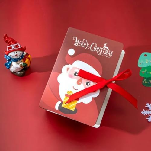 5 Stück Weihnachts-Süßigkeitsbox in Buchform, Weihnachtsmann, Geschenk, Süßigkeitentüten, Weihnachtsbacken, Verpackungsbeutel, Süßigkeitenschachteln, Weihnachtsdekoration, 32-Buch, rotes Geschenk