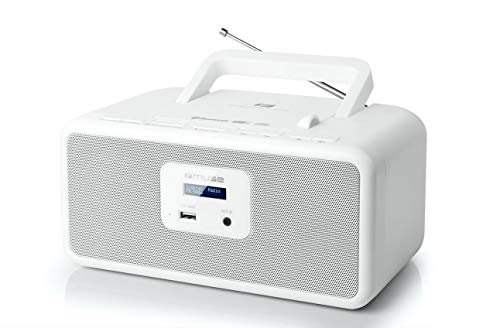 Muse M-32 DBW - Tragbares Bluetooth-Radio mit LCD-Display (mit Hintergrundbeleuchtung), weiß