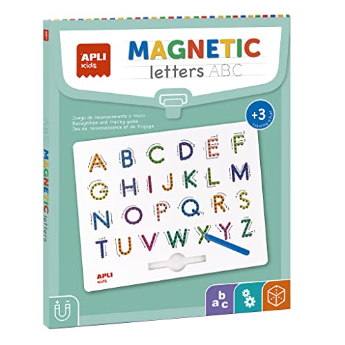 APLI Kids 19263-Magnetische pädagogische Tafel-Buchstaben Lernen Sie das Alphabet zu schreiben, inkl. Magnetstift, Farbe ABC (19263)