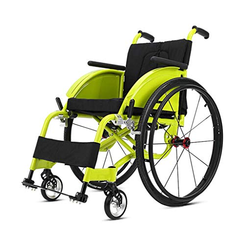 AOLI Sport und Freizeit Rollstühle, ältere Reise auf dem Flugzeug Tragbarer Rollstuhl, Rollstuhl mit Stoßdämpfern, Geeignet für Senioren, Behinderte Grün,Grün