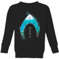 Aquaman Mera Logo Kinder Sweatshirt - Schwarz - 11-12 Jahre - Schwarz