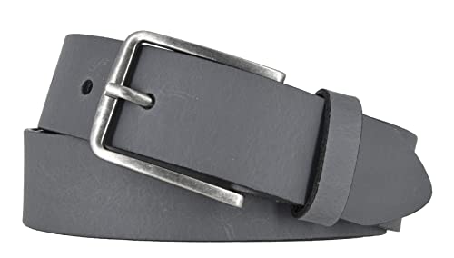 Mytem-Gear Gürtel Leder Herren 3 cm Jeansgürtel Ledergürtel kürzbar (Grau, 100)