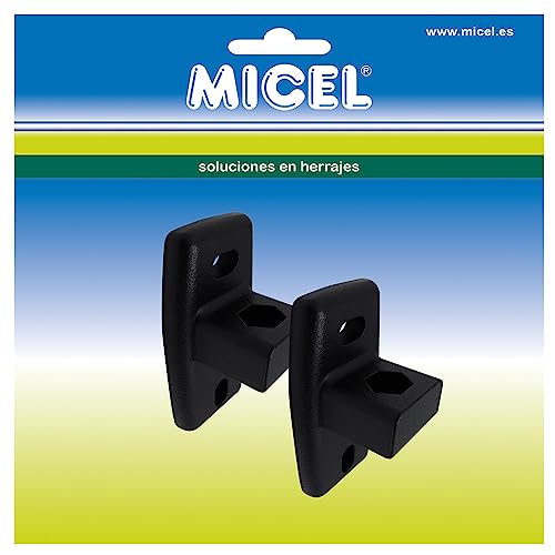 MICEL - 92544 - Wandhalterung für Markisen, inklusive 2 Stück, schwarz, 44 x 38,25 x 86 mm