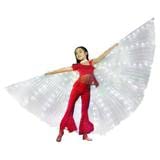 QOTSTEOS LED-Flügel für Kinder, Flügel in Form eines Schmetterlings LED Isis Wings Glow Light Up Belly Dance Kostüme, Erwachsene Flügel von Iside LED Tanz Praktische Szene mit Stäbchen (Weiß Kinder)