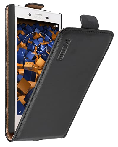 mumbi Tasche Flip Case kompatibel mit Sony Xperia X Compact Hülle Handytasche Case Wallet, schwarz