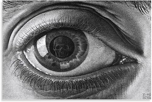 ZUREGO Berühmter M.C. Escher Poster《Auge》Leinwand-Wandkunst M.C. Escher druckt M.C. Escher Gemälde für Wohnzimmer, Wanddekoration, Bild 60 x 80 cm x 1, ohne Rahmen