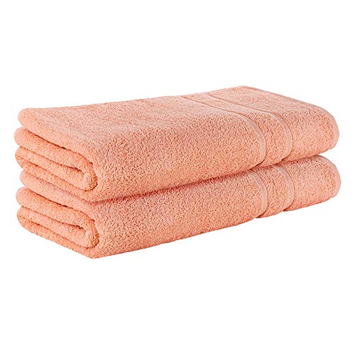 StickandShine 2er Set Premium Frottee Saunatuch 80x200 cm in Peach in 500g/m² aus 100% Baumwolle