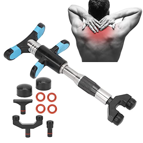 Chiropraktik Anpassungswerkzeug, Wirbelsäulen Anpassungs-Massagegerät mit Vier Austauschbaren Massageköpfen, 10 Gang Kraft Gelenkschmerzlinderung, Wirbelsäulen Anpassungs Korrektur(Schwarz)