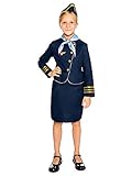 Maskworld Realistisches Piloten Kinder-Kostüm - Verkleidung Uniform Anzug für kleine Flugzeugführer - Karneval Fasching & Halloween - Größe 140