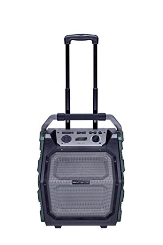 Mac Audio MRS 777 | Outdoor Kompaktanlage Trolley | USB, MP3, FM-Radio Boombox, Soundbox mit Bluetooth, MIC und AUX - Eingang | Karaoke Standlautsprecher mit Verstärker 150 Watt, 12h Akku