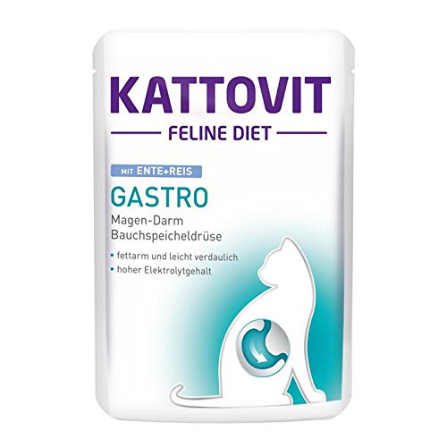 Kattovit | Feline Diets Gastro mit Ente + Reis | 24 x 85 g