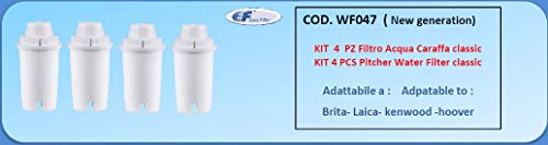 Euro Filter für Wasserfilter für Wassertransferner, klassisch, Brita-Laica, Kenwood Hoover, Packung mit 4 Stück