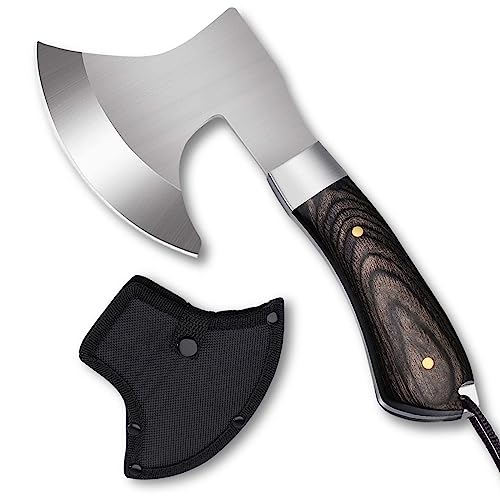 Omesio Mini Axt Survival Kleines Outdoor Beil, Handbeil Full-Tang 19,3 cm, Survival Camping Axt Holz Griff, Robust (C043)