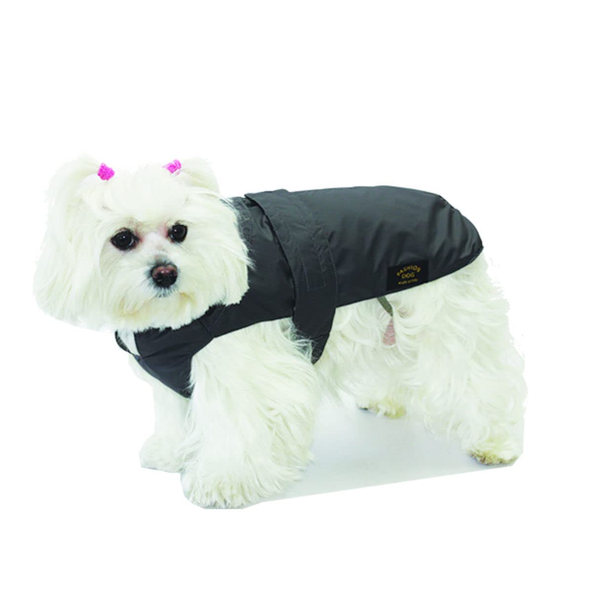 Fashion Dog Hundemantel mit Kunstpelz-Futter - Schwarz - 80 cm