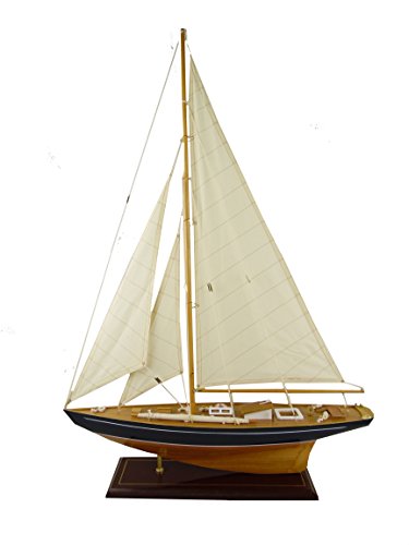 osters muschel-sammler-shop J-Yacht - Modellschiff der Ranger in Gross - Höhe 84-Länge60-Breite11cm - die Klassiche Segelyacht der Neuzeit für Büro oder Heim zur Dekoration als Standmodell