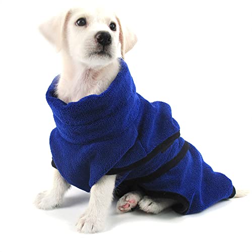 Gshy Bademantel für Haustiere Mikrofaser Badetuch Super saugfähig für Hund Schnelltrocknender Bademantel für Hund Hündchen (M)
