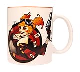 SD toys Tasse mit Design Harley Quinn Pistole, Keramik, Weiß und Orange, 10 x 14 x 12 cm