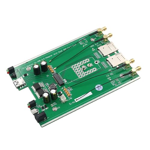 Wilgure NGFF (M.2) 5G Modul Auf USB3.0-Adapter Mit Lüfter/2 Kartensteckplätzen Und Hilfsstromversorgung Mit Lüfter Und Gehäuse Computeranschlussplatine