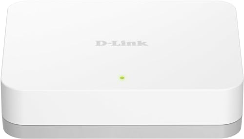 D-Link 5 Port Gigabit Ethernet Netzwerk-Switch - Plug and Play, Ethernet-Splitter, lüfterlos, Verkehrsoptimierung, ungemanaged (DGS-1005A-AMZ), Weiß