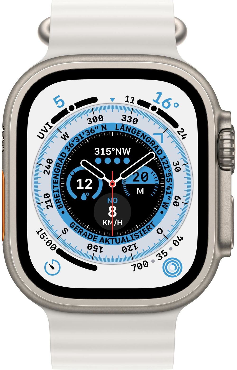 Apple Watch Ultra (49mm) GPS+4G Smartwatch Titan mit Alpine Loop Armband (M) grün
